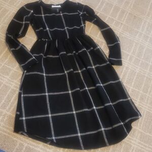 Reborn Black and White Checkered Kids Dress
